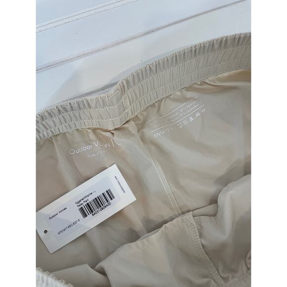 NWT Outdoor Voices Womens Pants Eggshell & Granite High Waist Pull On Size L - Picture 7 of 7